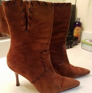 Manolo Blahnik Neiman Marcus suede/leather boots